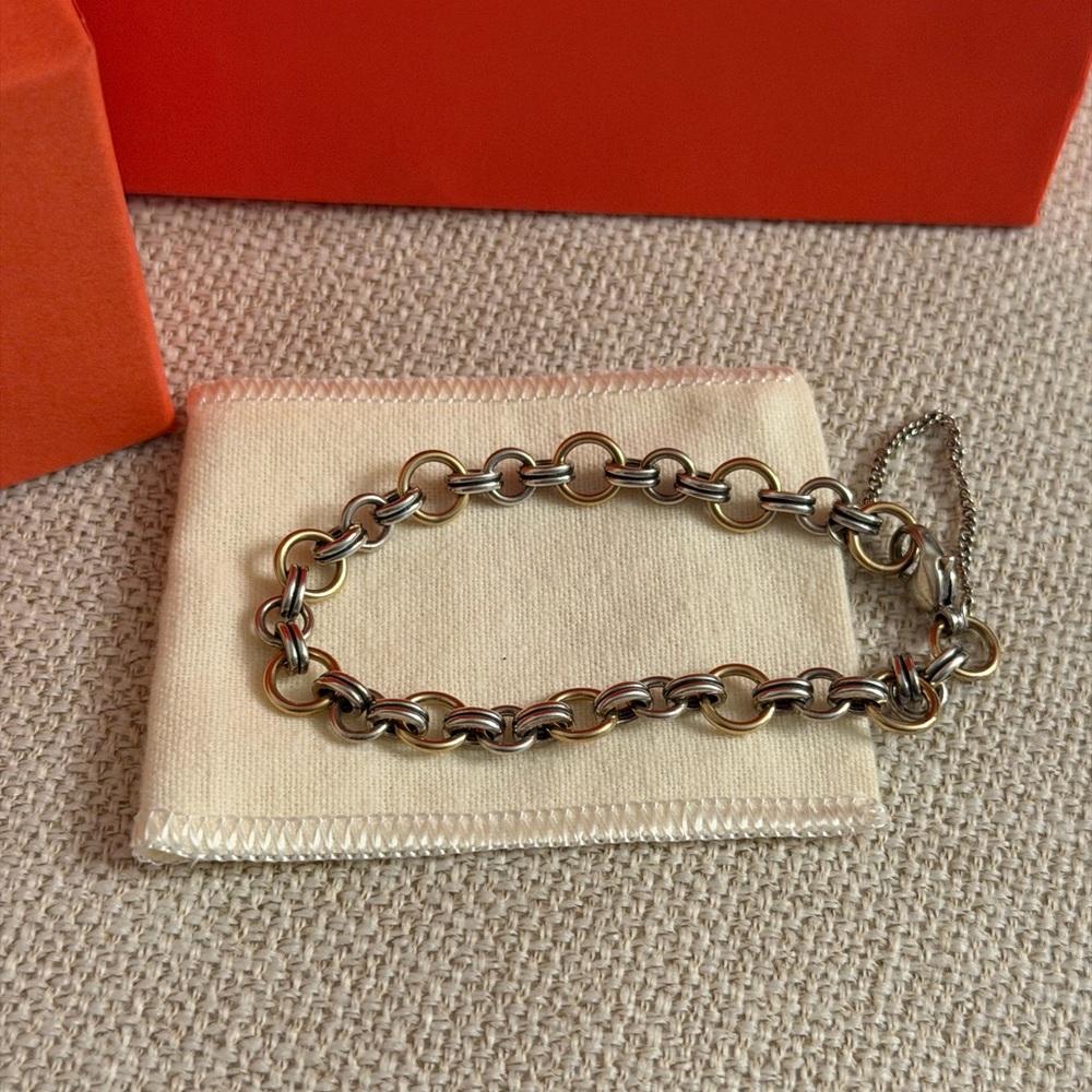 James Avery Retired 14k Gold/Silver Two Tone Charm Bracelet 7" - Picture 2 of 4